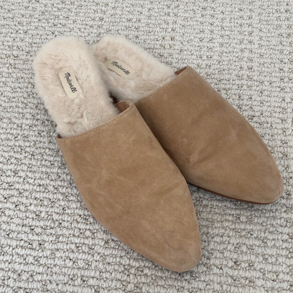 Madewell Tan Suede Slip-On Mules
